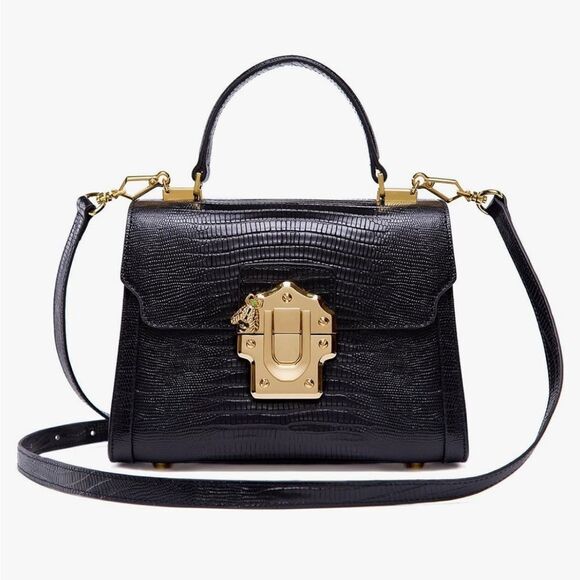 ♥️ Elegant Black L’Festin Mini Kelly Handbag, black leather with gold hardware - Picture 1 of 11